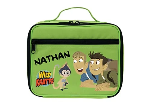 Wild Kratts Monkey And Kratt Brothers Green Lunch Bag