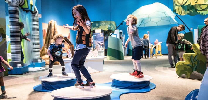 children at wild kratts exhibit