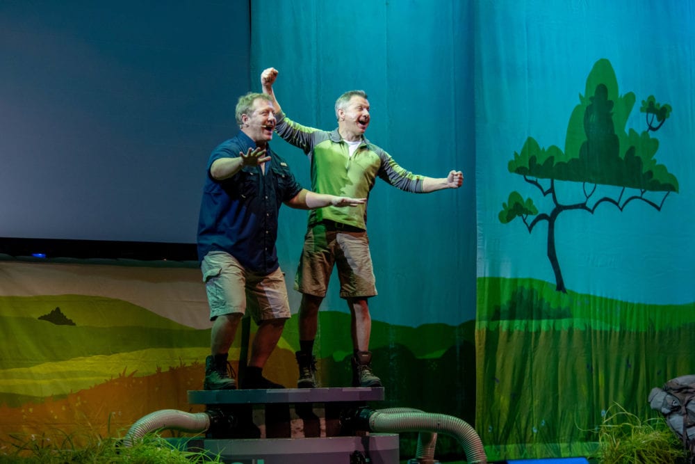 chris kratt and martin kratt on the miniaturizer during Wild Kratts live