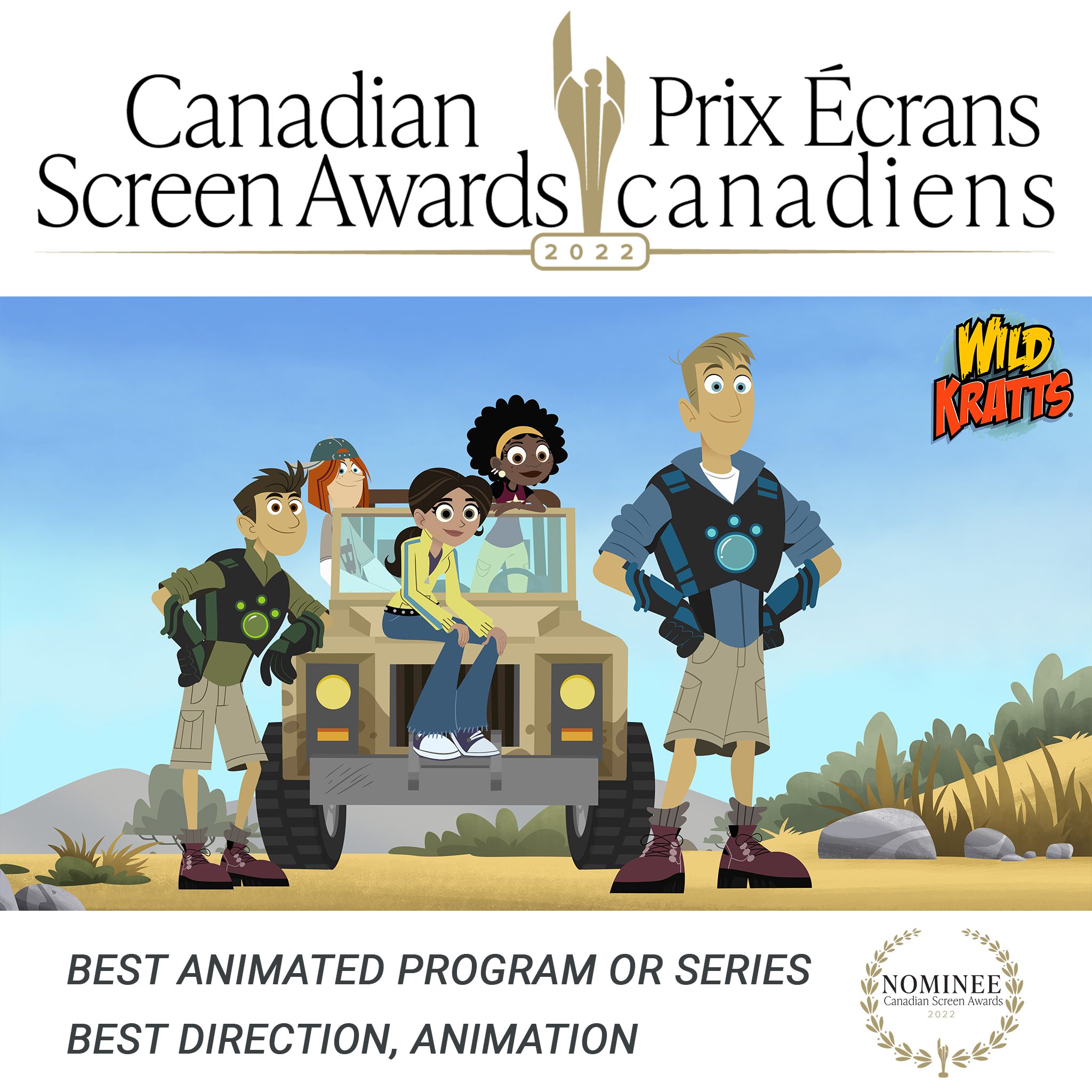 Wild Kratts Nominated for Two Canadian Screen Awards 2022